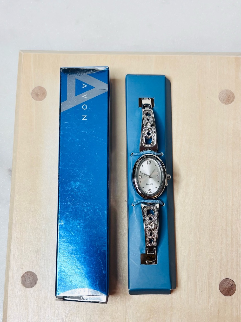 Avon Silver Crystal Accent Women's Bracelet Watch